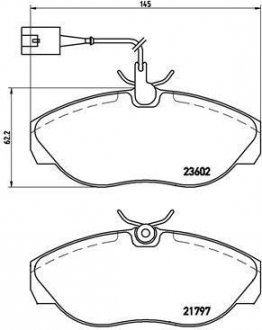 Тормозные колодки, дисковый тормоз (набор) BREMBO P23083 (фото 1)