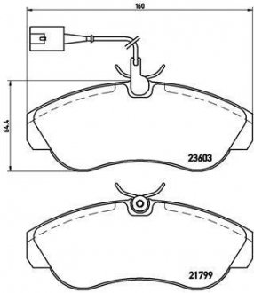 Гальмівні колодки, дискове гальмо (набір) BREMBO P23084 (фото 1)