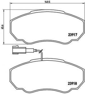 Тормозные колодки, дисковый тормоз (набор) BREMBO P23091 (фото 1)