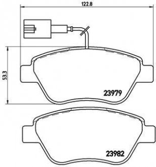 Гальмівні колодки, дискове гальмо (набір) BREMBO P23108 (фото 1)