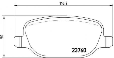 Тормозные колодки, дисковый тормоз (набор) BREMBO P23109 (фото 1)