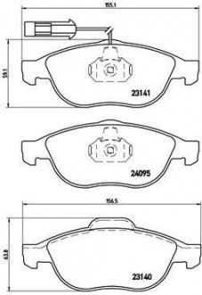 Гальмівні колодки, дискове гальмо (набір) BREMBO P23114