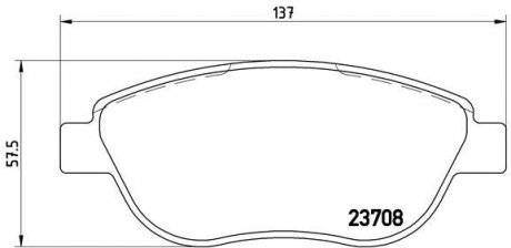 Тормозные колодки, дисковый тормоз (набор) BREMBO P23119 (фото 1)