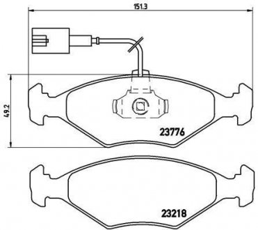 Гальмівні колодки, дискове гальмо (набір) BREMBO P23122