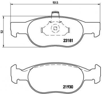 Гальмівні колодки, дискове гальмо (набір) BREMBO P23125 (фото 1)