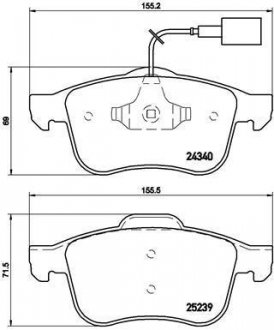 Комплект тормозных колодок, дисковый механизм BREMBO P23 132 (фото 1)