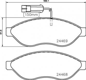 Колодки тормозные JUMPER 06- DUCATO BOXER 2 czujniki /P 61 092/ BREMBO P23144