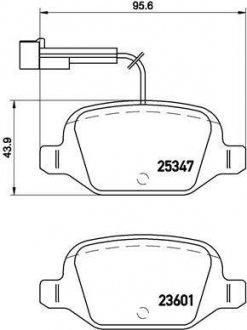 Комплект тормозных колодок, дисковый механизм BREMBO P23 146