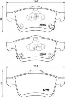 Тормозные колодки дисковые BREMBO P23 155 (фото 1)