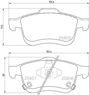 Гальмівні колодки дискові BREMBO P23 167 (фото 1)