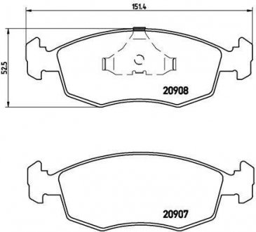 Тормозные колодки, дисковый тормоз (набор) BREMBO P24019