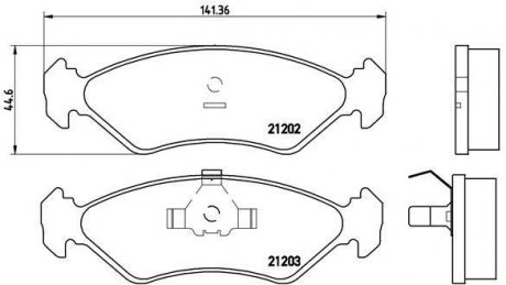 Тормозные колодки, дисковый тормоз (набор) BREMBO P24028