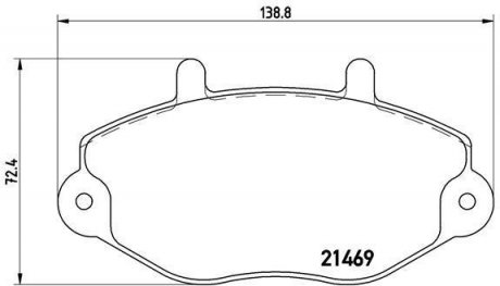 Гальмівні колодки, дискове гальмо (набір) BREMBO P24033