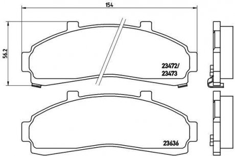 Гальмівні колодки, дискове гальмо (набір) BREMBO P24041