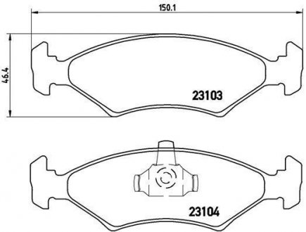 Гальмівні колодки, дискове гальмо (набір) BREMBO P24043