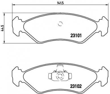 Гальмівні колодки, дискове гальмо (набір) BREMBO P24044 (фото 1)