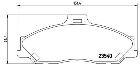 Гальмівні колодки, дискове гальмо (набір) BREMBO P24051