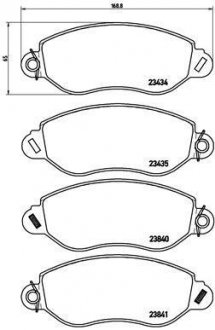 Тормозные колодки, дисковый тормоз (набор) BREMBO P24053