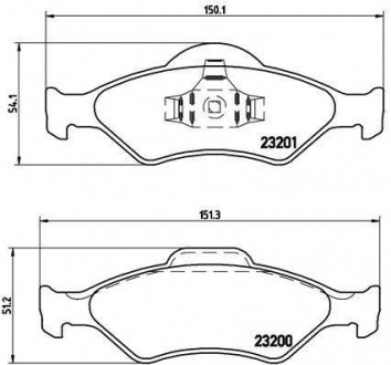 Тормозные колодки, дисковый тормоз (набор) BREMBO P24054