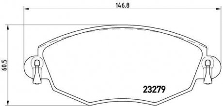 Гальмівні колодки, дискове гальмо (набір) BREMBO P24060 (фото 1)