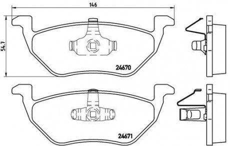 Комплект тормозных колодок, дисковый тормоз P 24 085 BREMBO P24085