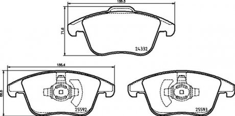 Комплект тормозных колодок из 4 шт. дисков BREMBO P24211