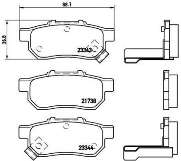 Гальмівні колодки, дискове гальмо (набір) BREMBO P28025 (фото 1)