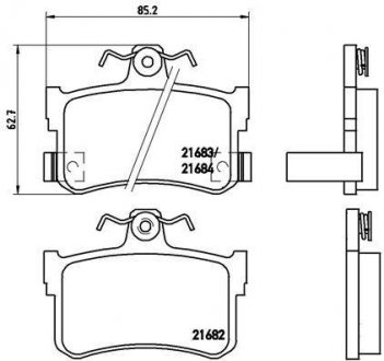 Тормозные колодки, дисковый тормоз (набор) BREMBO P28027