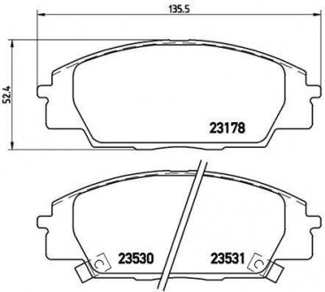 Гальмівні колодки, дискове гальмо (набір) BREMBO P28032