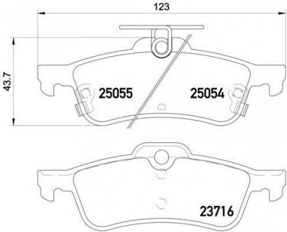 Комплект гальмівних колодок задній BREMBO P28070