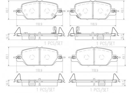 ГАЛЬМІВНІ КОЛОДКИ ДИСКОВІ BREMBO P28 097