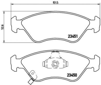 Тормозные колодки, дисковый тормоз (набор) BREMBO P30007 (фото 1)