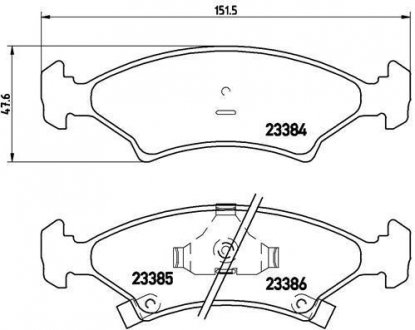 Гальмівні колодки, дискове гальмо (набір) BREMBO P30009 (фото 1)