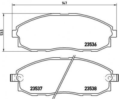 Гальмівні колодки, дискове гальмо (набір) BREMBO P30010