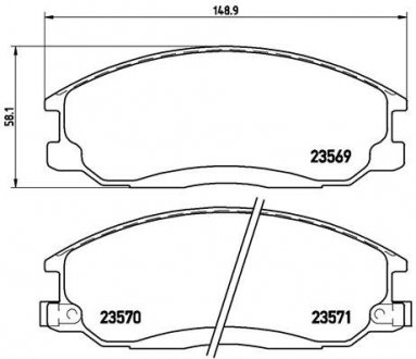 Гальмівні колодки, дискове гальмо (набір) BREMBO P30013