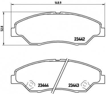 Гальмівні колодки, дискове гальмо (набір) BREMBO P30015