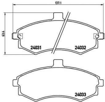 Тормозные колодки, дисковый тормоз (набор) BREMBO P30020