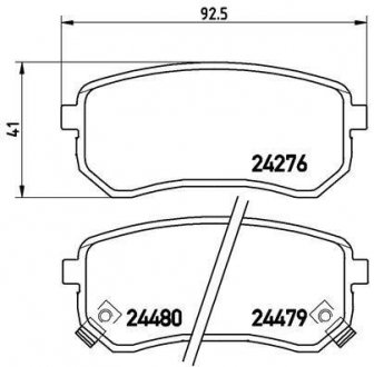 Гальмівні колодки, дискове гальмо (набір) BREMBO P30033