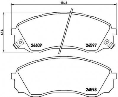 Тормозные колодки, дисковый тормоз (набор) BREMBO P30041 (фото 1)