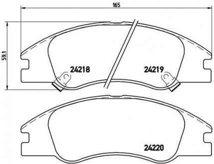 Тормозные колодки, дисковый тормоз (набор) BREMBO P30042 (фото 1)