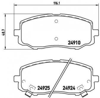 Гальмівні колодки, дискове гальмо (набір) BREMBO P30045