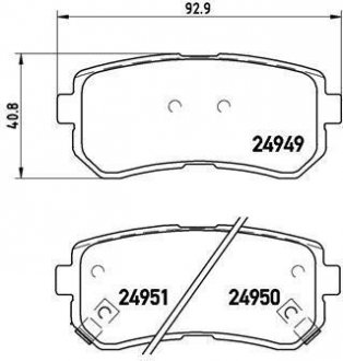 Гальмівні колодки, дискове гальмо (набір) BREMBO P30046