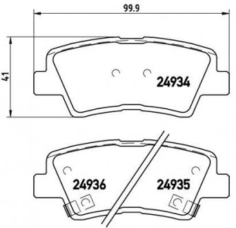 Тормозные колодки, дисковый тормоз (набор) BREMBO P30047