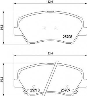 Комплект тормозных колодок из 4 шт. дисков BREMBO P30073