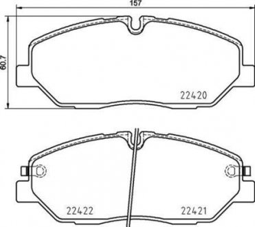 Комплект передних тормозных колодок. BREMBO P30090 (фото 1)