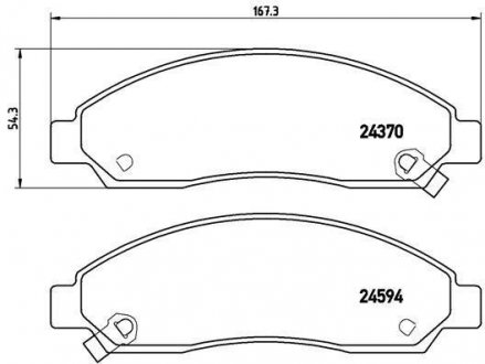 Тормозные колодки, дисковый тормоз (набор) BREMBO P34005