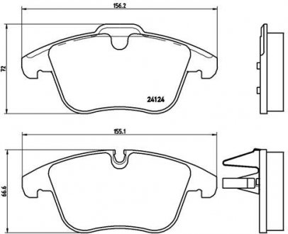 Тормозные колодки, дисковый тормоз (набор) BREMBO P36022 (фото 1)