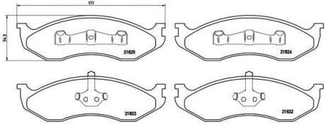 Тормозные колодки, дисковый тормоз (набор) BREMBO P37004