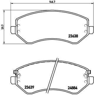 Комплект тормозных колодок, дисковый тормоз P 37 007 BREMBO P37007