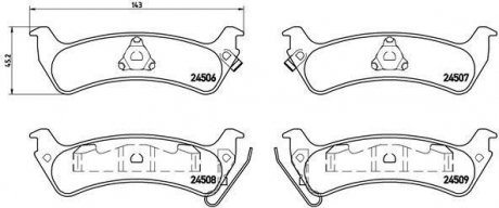 Тормозные колодки, дисковый тормоз (набор) BREMBO P37012 (фото 1)